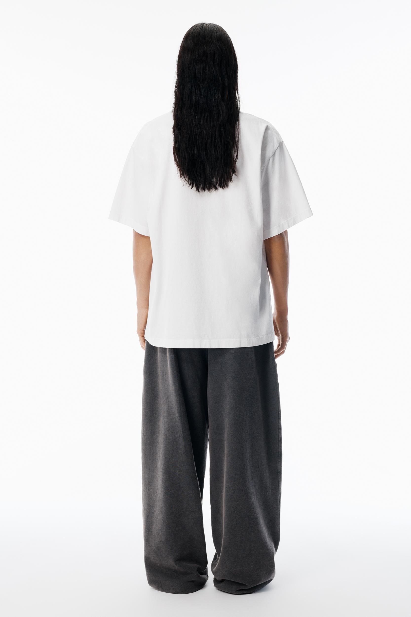 White Sunfade-effect Wash Jersey Tee Product Image