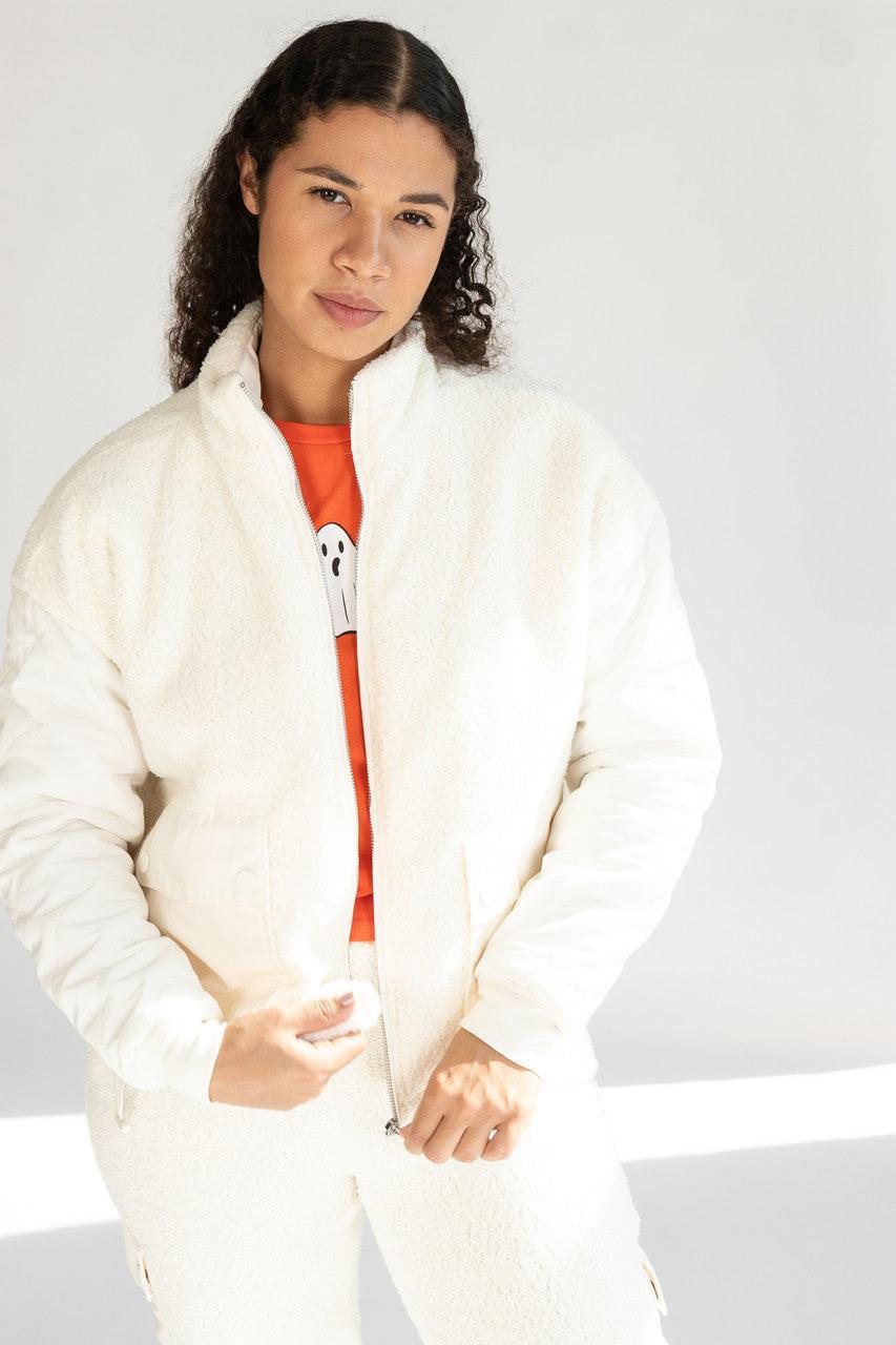 Quilted Sleeve Sherpa Jacket Product Image