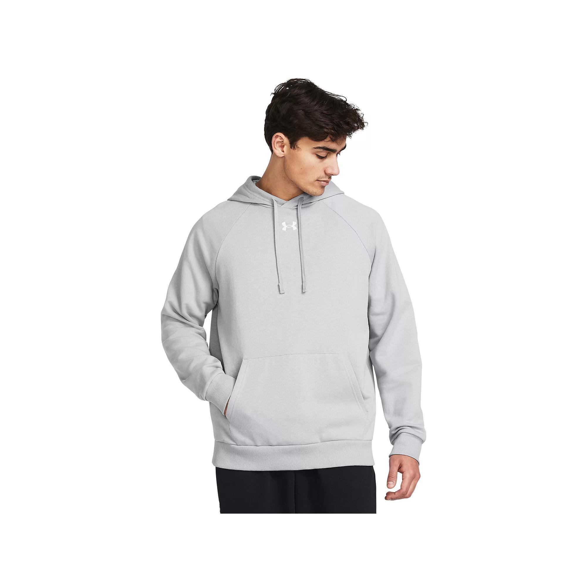 Men's Under Armour Solid Rival Fleece Hoodie, Size: XXL, Mod Gray Product Image