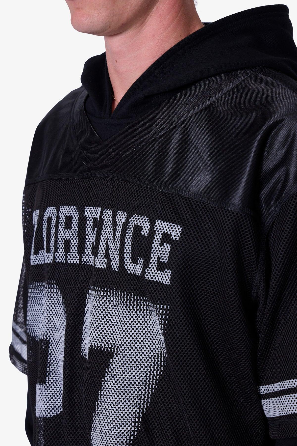 Layered Jersey Hoodie - Black Product Image