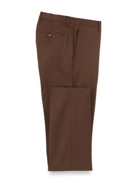 Wool Gabardine Pants - Brown Product Image