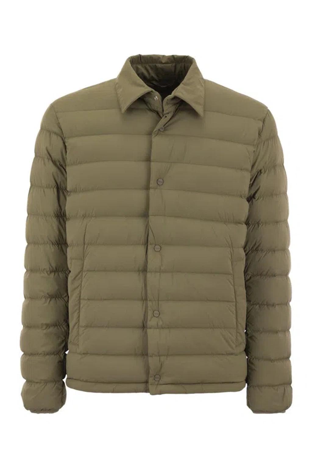 HERNO Bomber Jacket In Light Nylon Stretch In Light Military Green Product Image