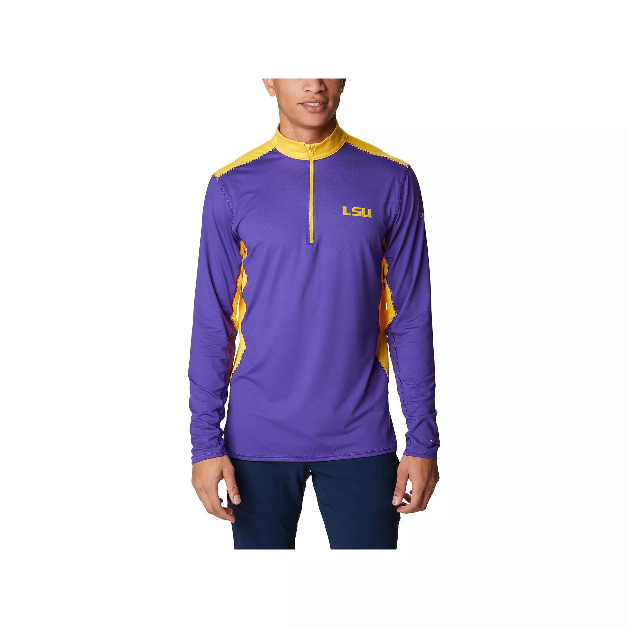 Men's Columbia Purple LSU Tigers Tech Trail™ Omni-Shade Quarter-Zip Top,  Product Image