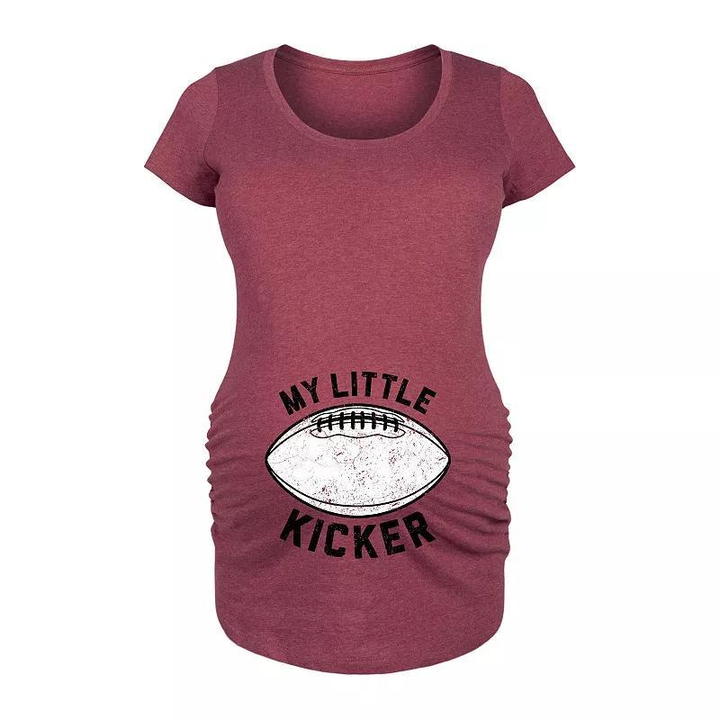 Maternity My Little Kicker Football Graphic Tee, Women's, Size: XXL-MAT, Grey Red Product Image