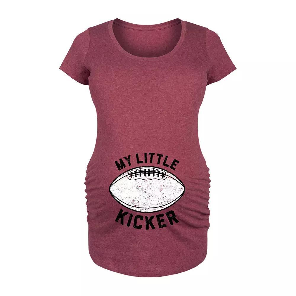 Maternity My Little Kicker Football Graphic Tee, Women's, Size: XXL-MAT, Grey Red Product Image