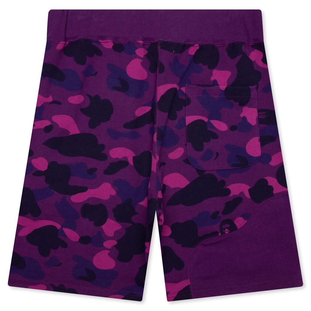 Color Camo Cutting Sweat Shorts - Purple Male Product Image