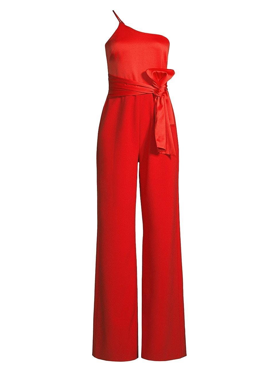 Womens Yara One-Shoulder Bow Jumpsuit Size 0 Product Image