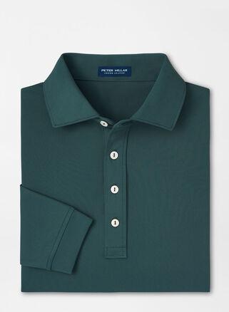 Peter Millar Mens Soul Long-Sleeve Performance Mesh Polo | Color: Navy | Size: S Product Image