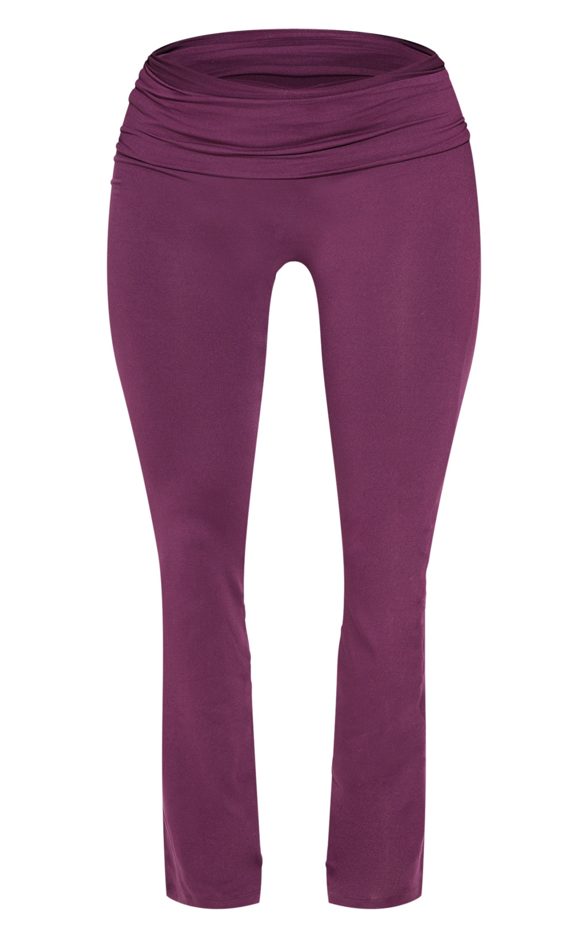 Shape Plum Stretch Sculpted Foldover Waist Flare Pants Product Image