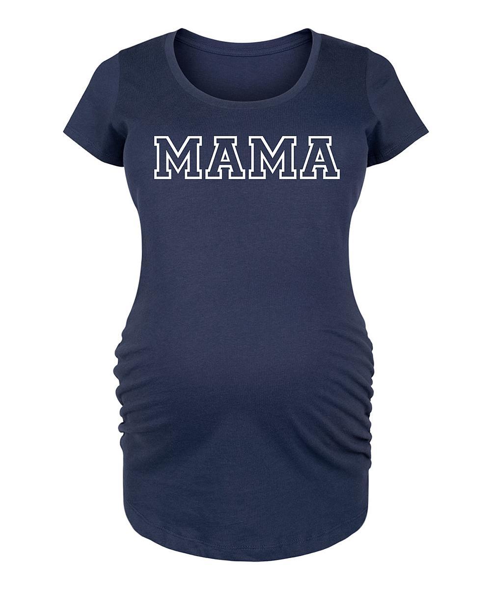 Maternity Mama Block Letters Graphic Tee, Womens Blue Product Image