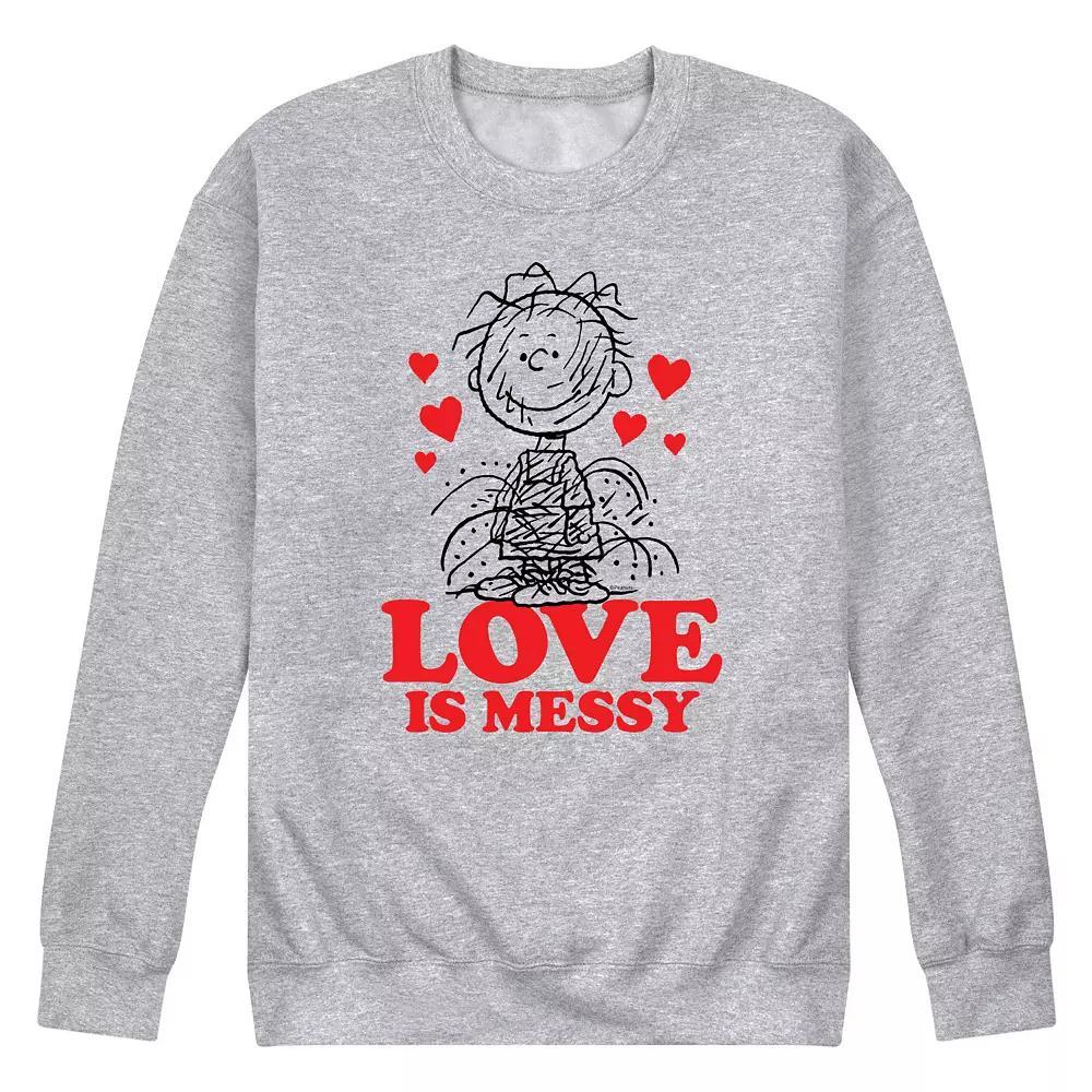 Men's Peanuts Pigpen Love Is Messy Sweatshirt, Size: Large, Gray Product Image