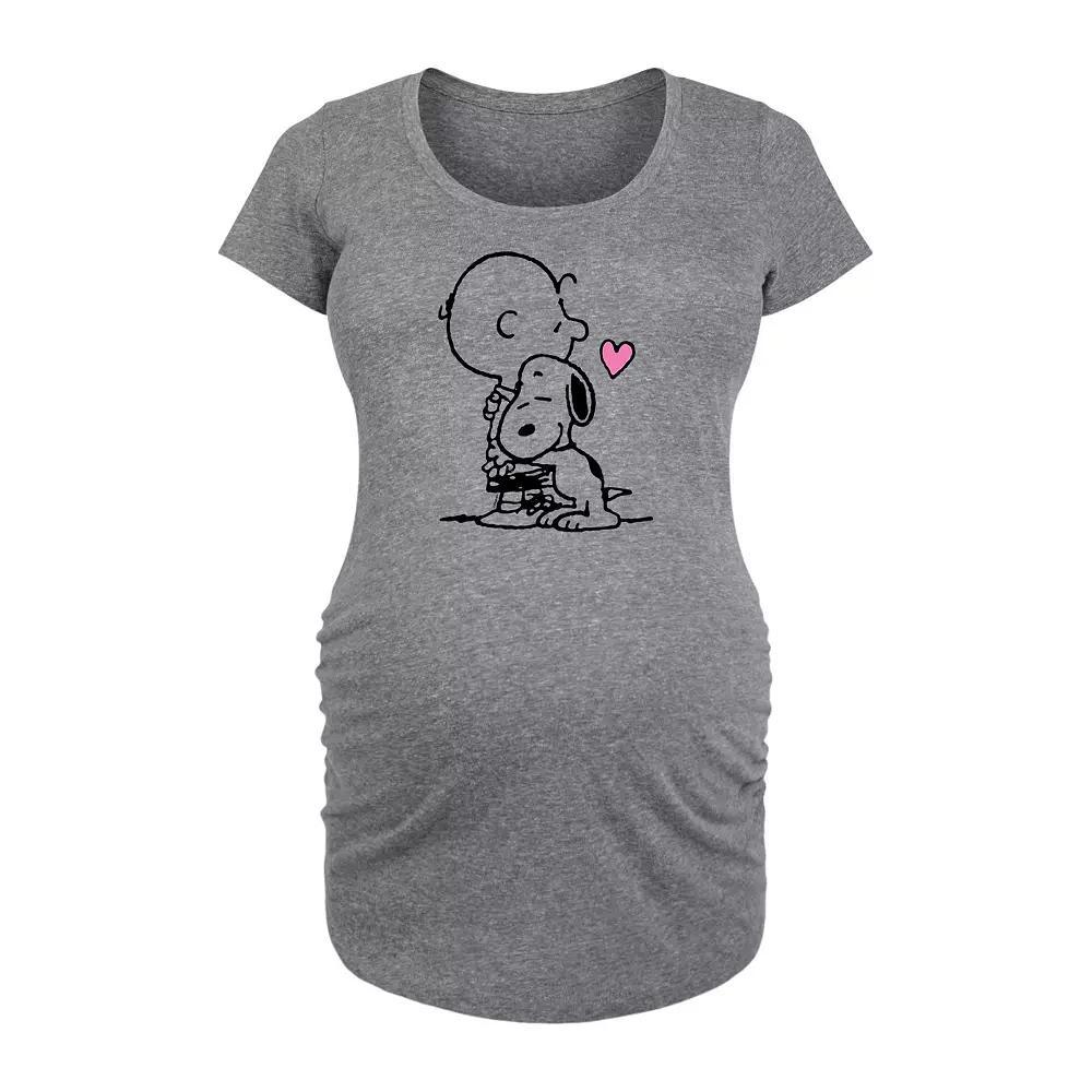 Maternity Peanuts Snoopy Charlie Hug Graphic Tee, Women's,  Product Image