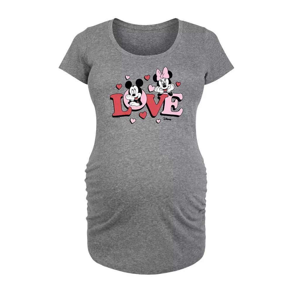 Disney's Mickey & Minnie Mouse Maternity Love Graphic Tee, Women's,  Product Image