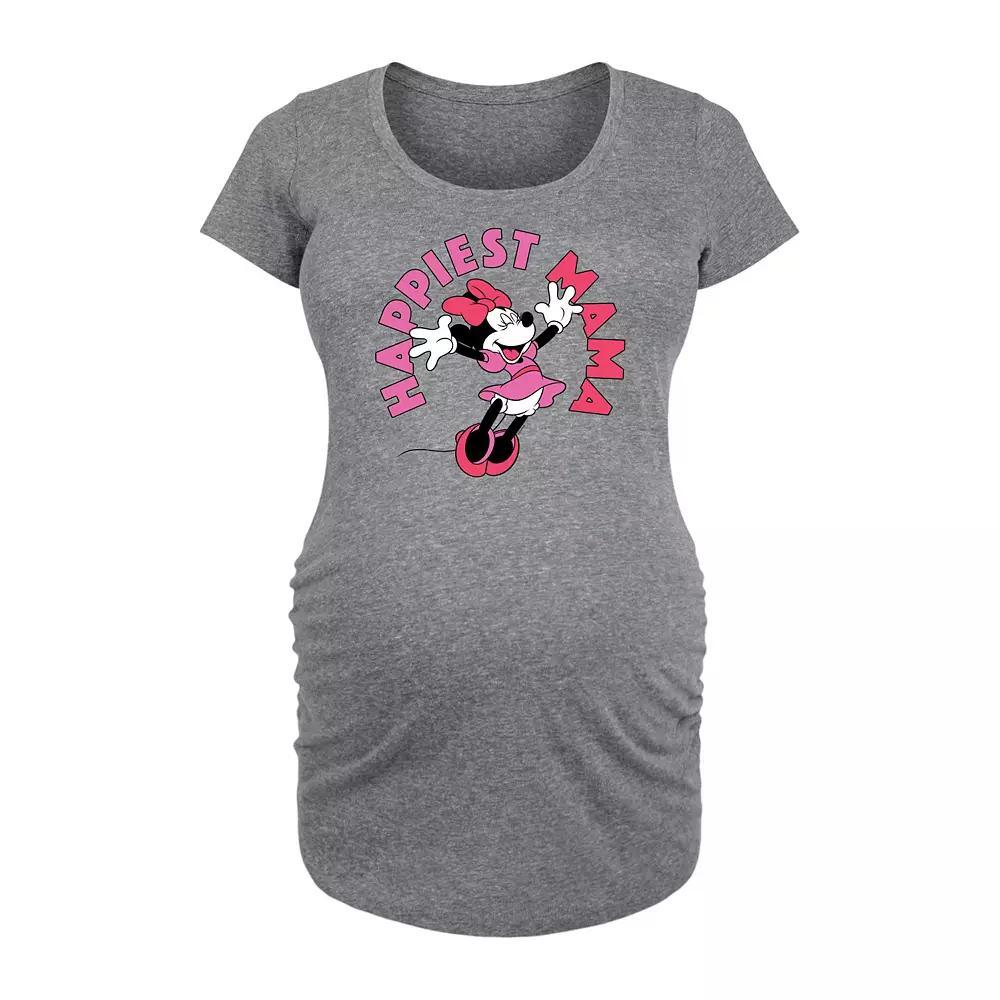 Disney's Minnie Mouse Maternity Happiest Mama Graphic Tee, Women's,  Product Image