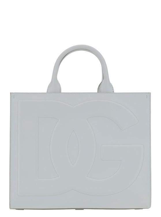 DOLCE & GABBANA White Handbag With Tonal Dg Detail In Smooth Leather Product Image