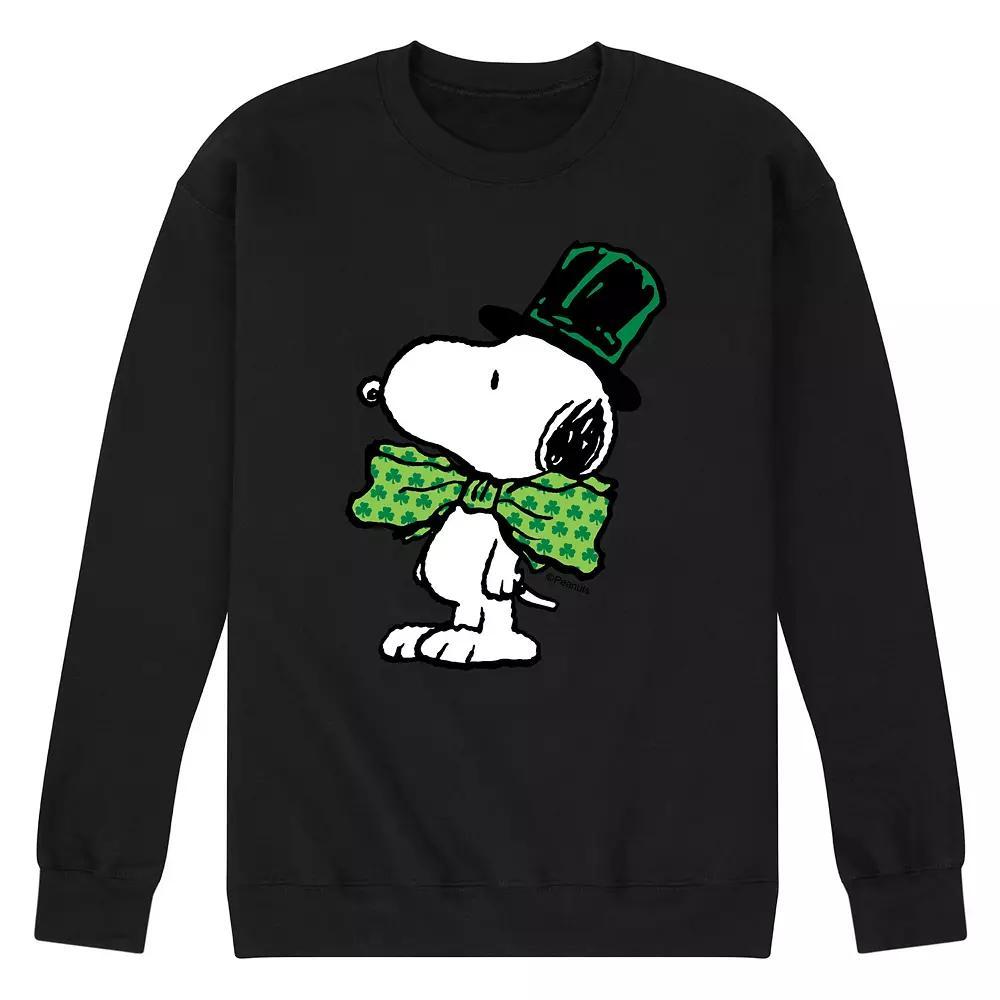 Men's Peanuts St Paddy's Bowtie Fleece Sweatshirt, Size: XXL, Black Product Image