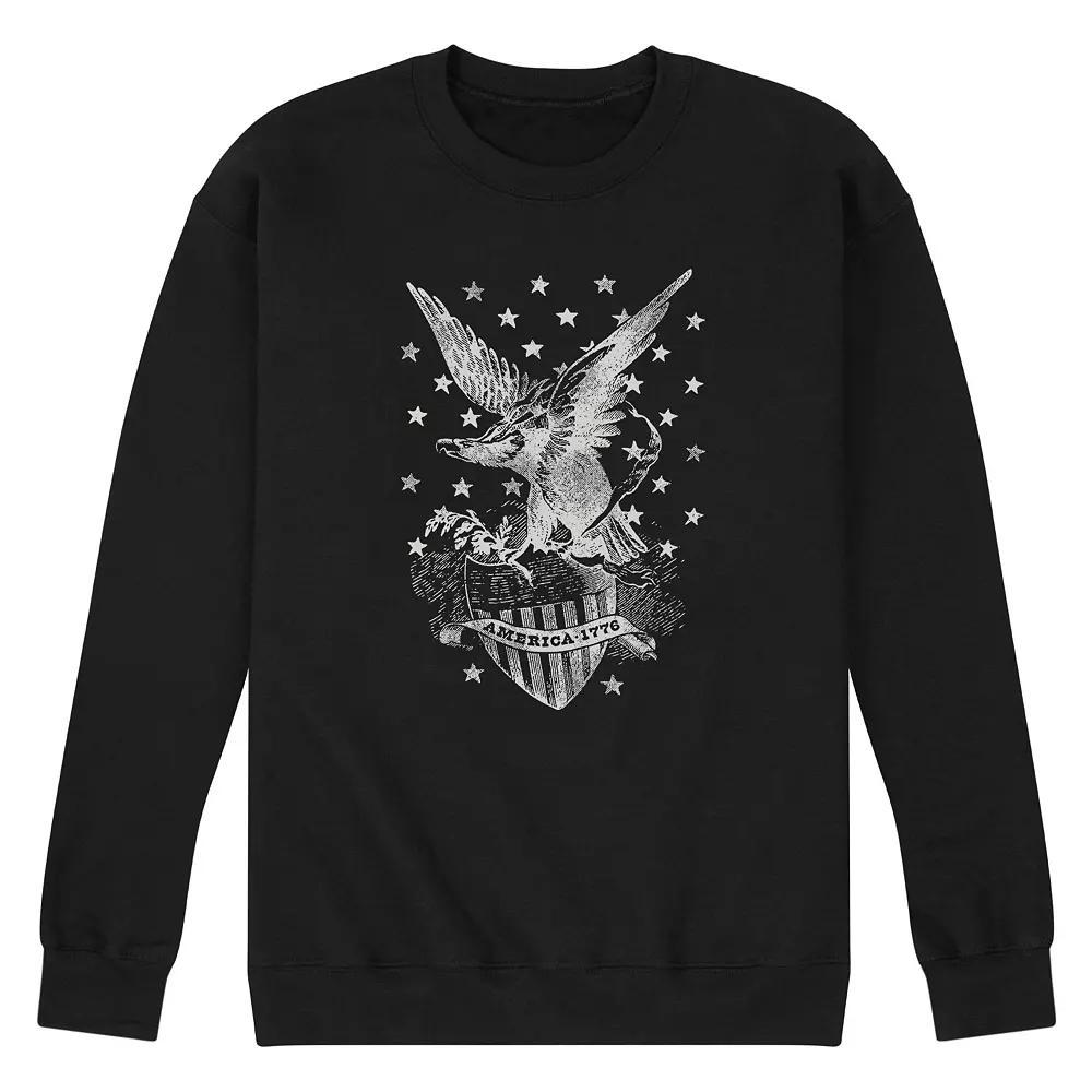 Men's America Eagle Stars Graphic Fleece Pullover, Size: Medium, Black Product Image