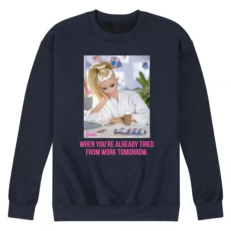 Mens Barbie Already Tired Work Fleece Sweatshirt Blue Product Image
