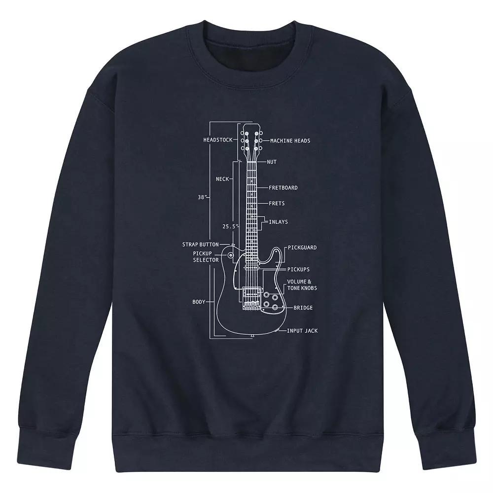 Men's Guitar Diagram Graphic Fleece Sweatshirt,  Product Image