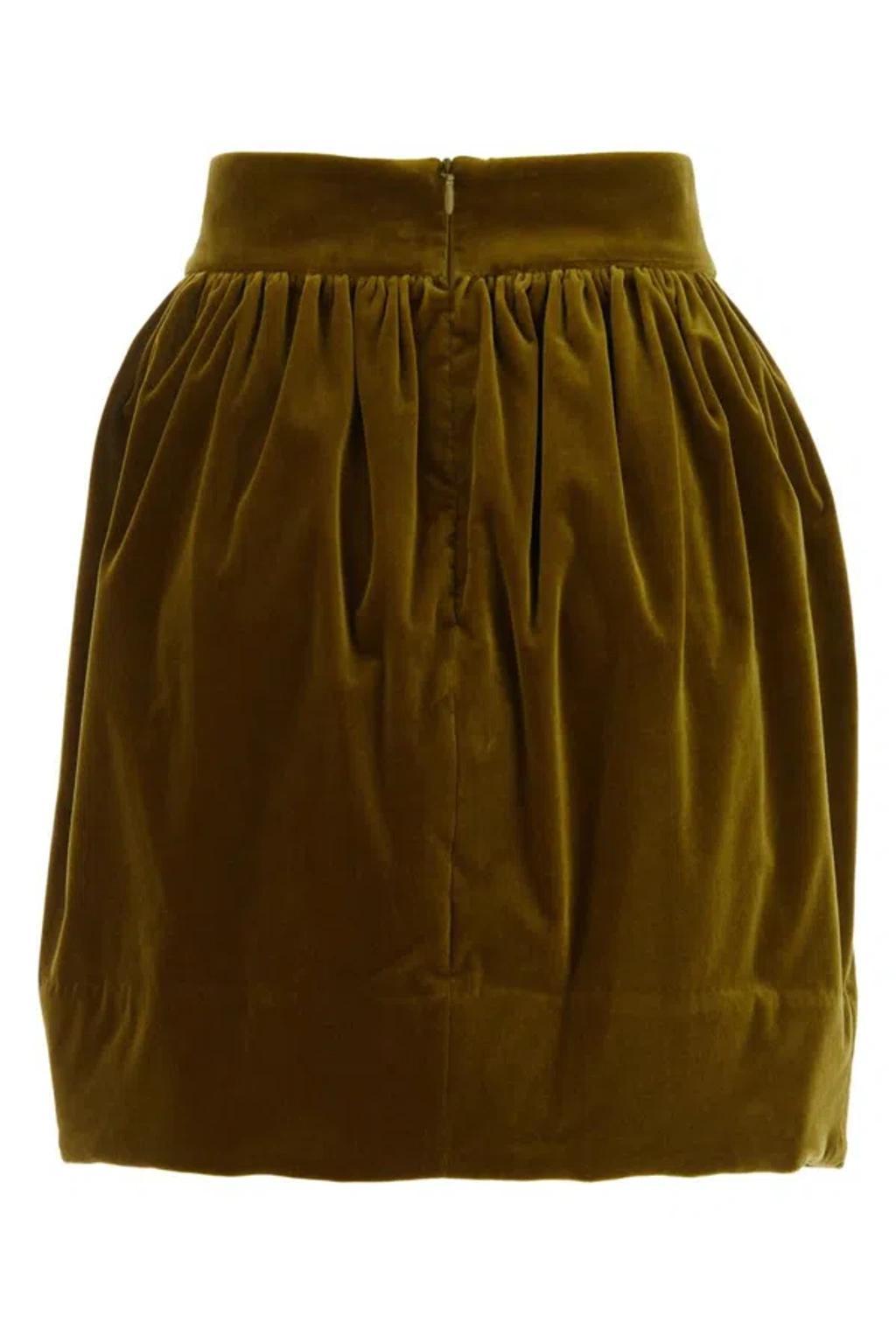 ZIMMERMANN Lyrical Velvet Mini Skirt In Green Product Image