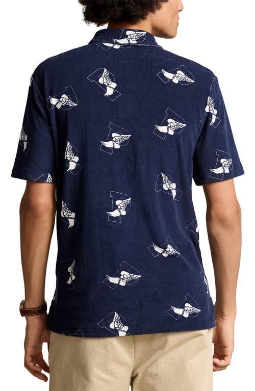 Print Terry Polo In Cruise Navy P Wing Toss Product Image