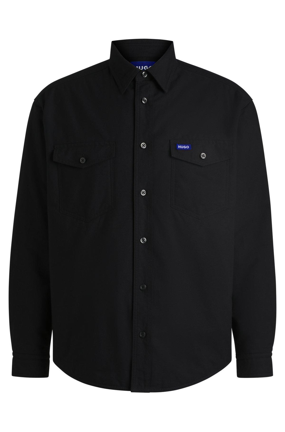 Oversize-fit padded overshirt in Oxford cotton Product Image