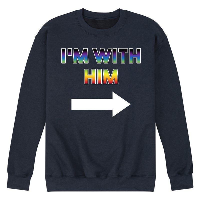 Men's I'm With Him Fleece Sweatshirt, Size: XL, Grey Gray Product Image