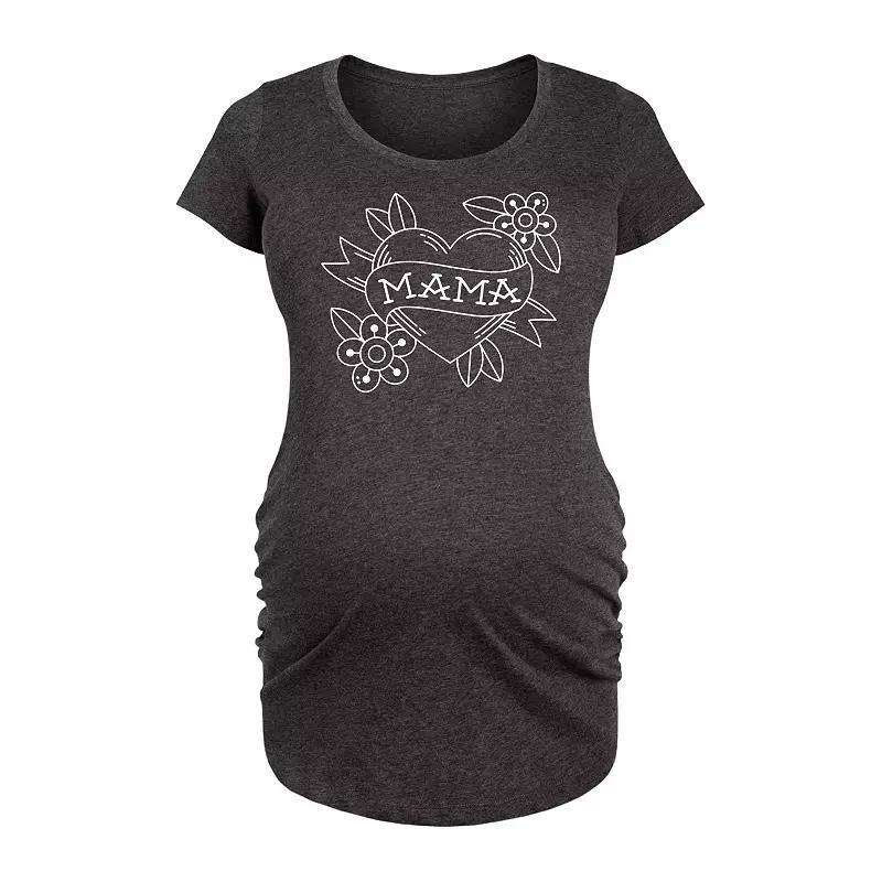 Maternity Mama Tattoo Heart Graphic Tee, Women's,  Product Image