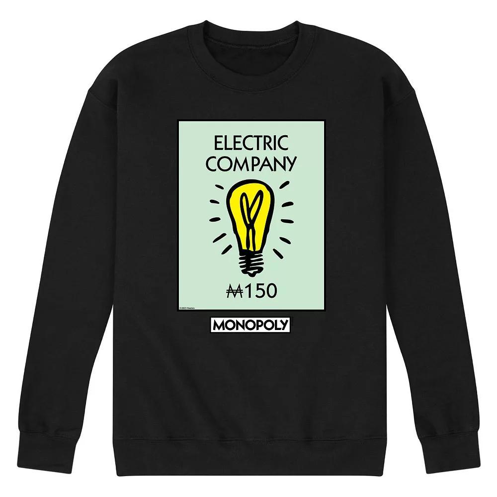 Men's Monopoly Electric Company Fleece Sweatshirt, Size: XL, Black Product Image