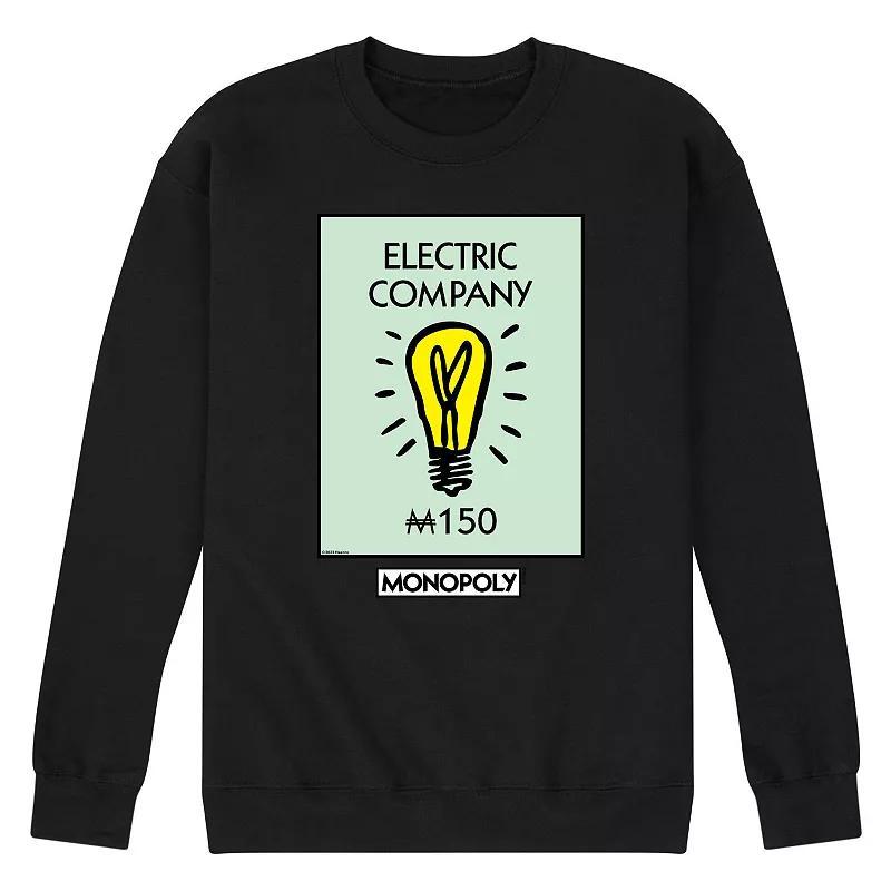 Men's Monopoly Electric Company Fleece Sweatshirt, Size: XL, Black Product Image