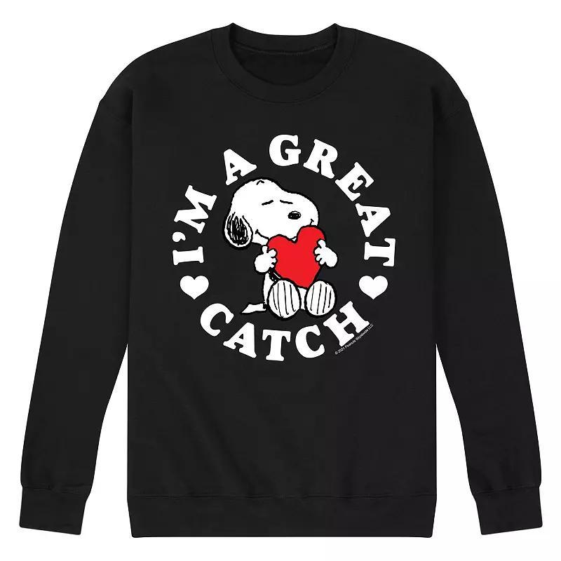 Mens Peanuts Great Catch Fleece Sweatshirt Product Image