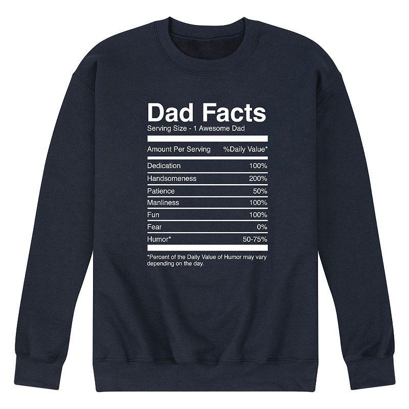 Men's Dad Facts Graphic Fleece Sweatshirt, Size: XL, Black Product Image