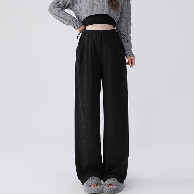 Maternity High Rise Plain Wide Leg Pants Product Image