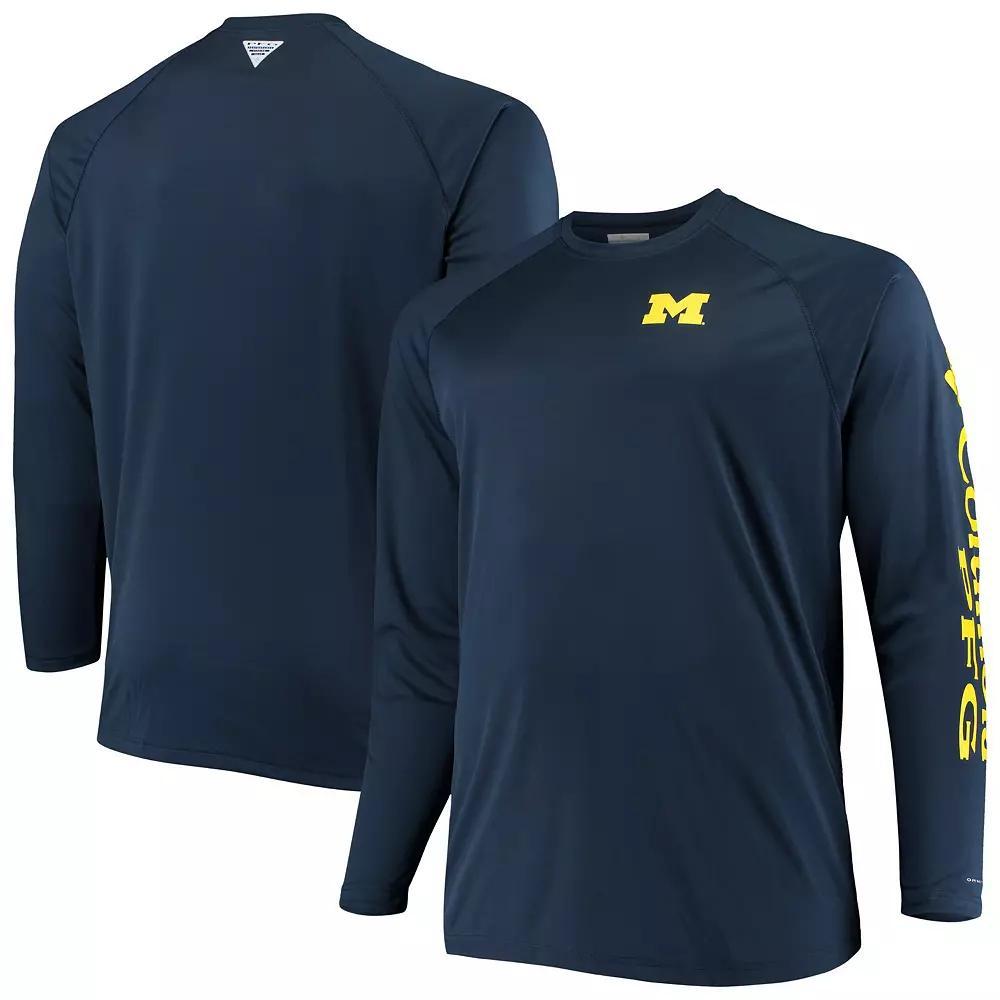 Columbia Men's Collegiate PFG Terminal Tackle Long Sleeve Shirt - Big - Michigan- Product Image