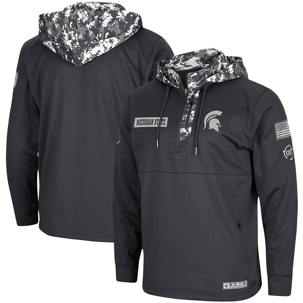 Men's Colosseum Charcoal Oklahoma Sooners OHT Military Appreciation Digi Camo Quarter-Zip Hoodie,  Product Image