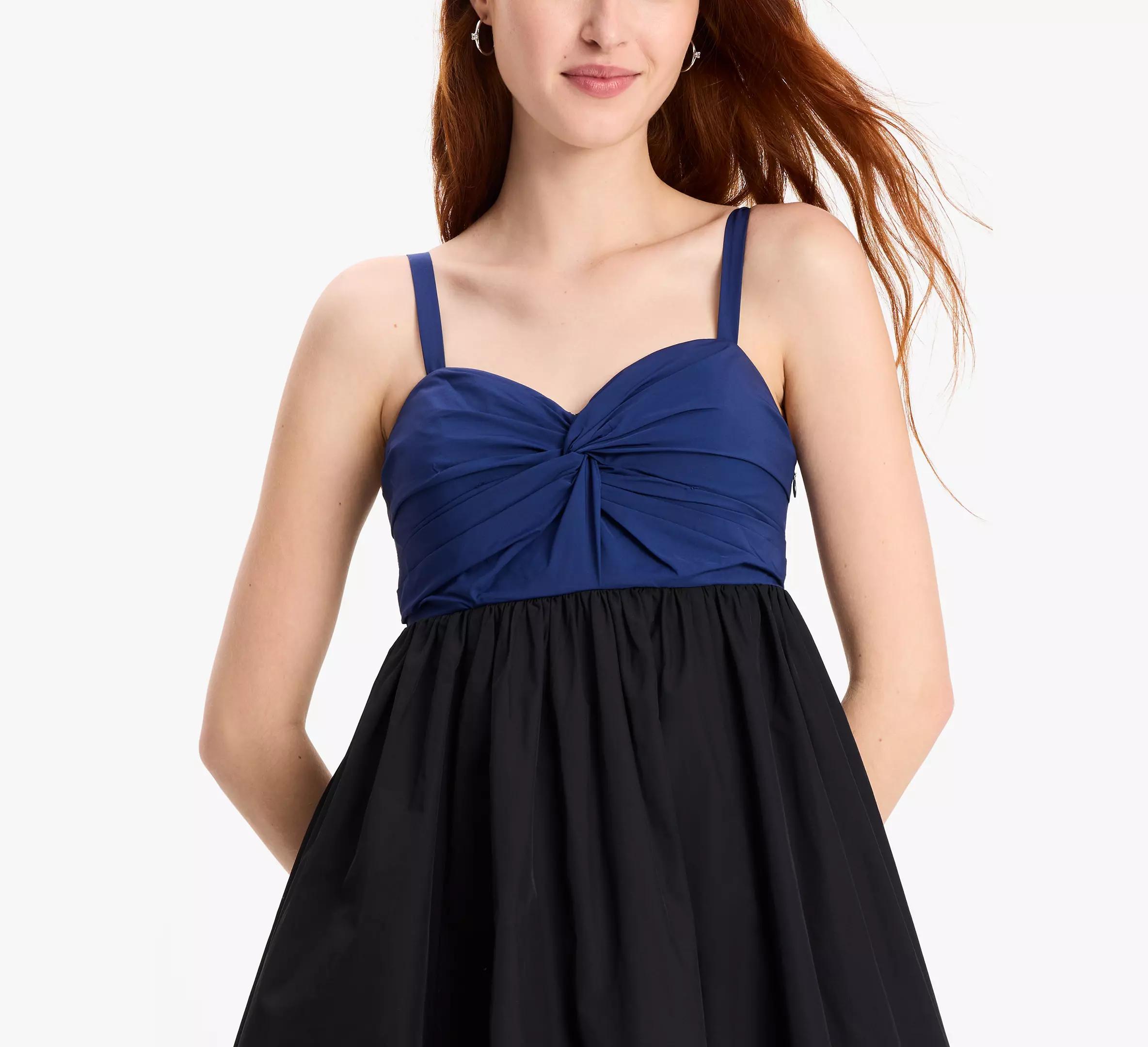 Twist Bodice Colorblocked Dress Product Image