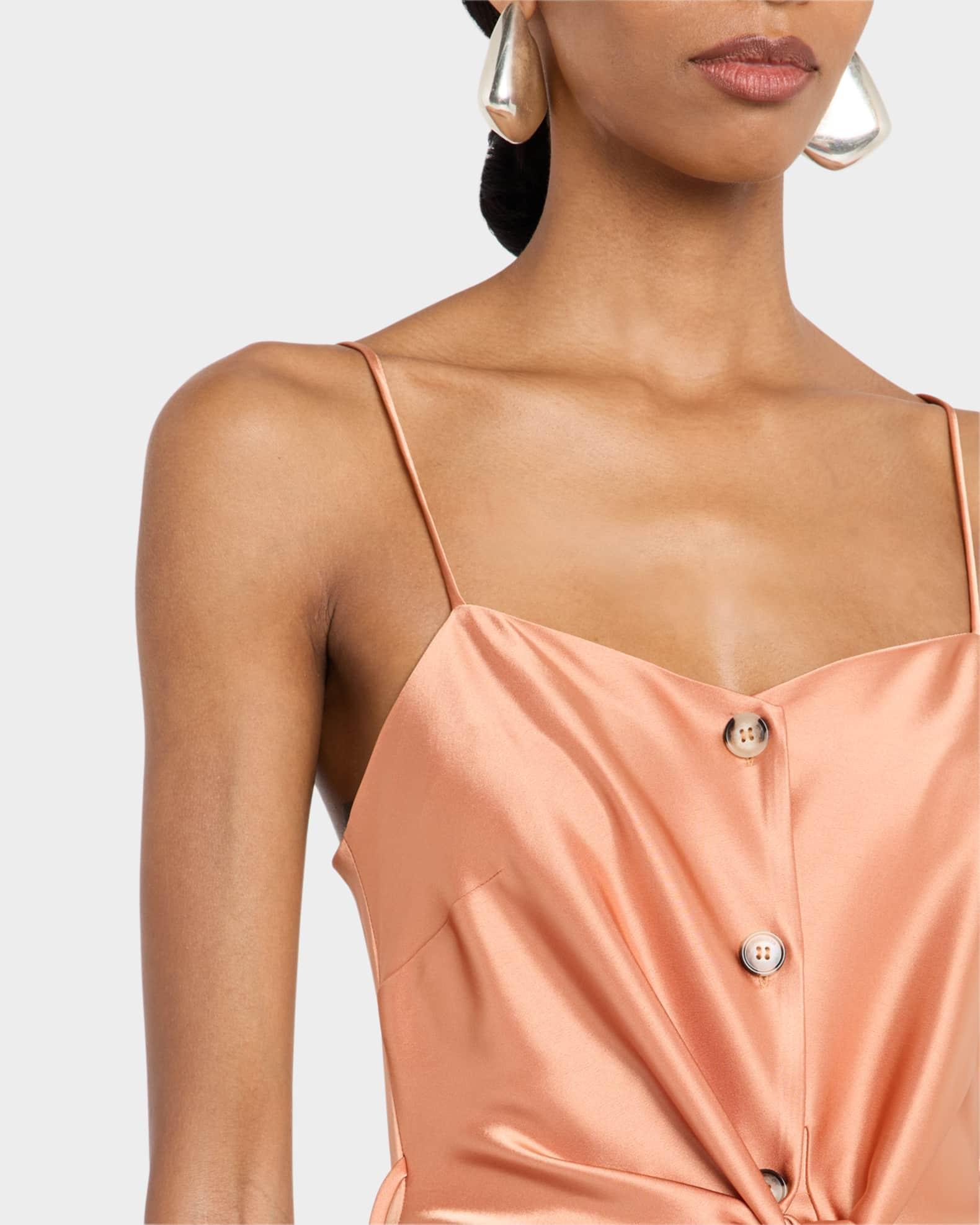 Sayan Draped Satin Midi Dress Product Image