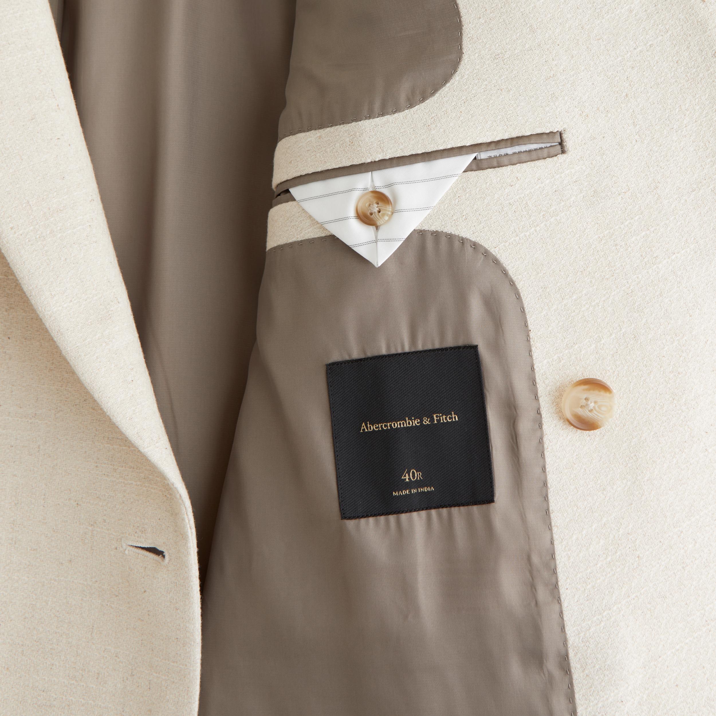 The A&F Collins Double-Breasted Cotton-Texture Blazer Product Image