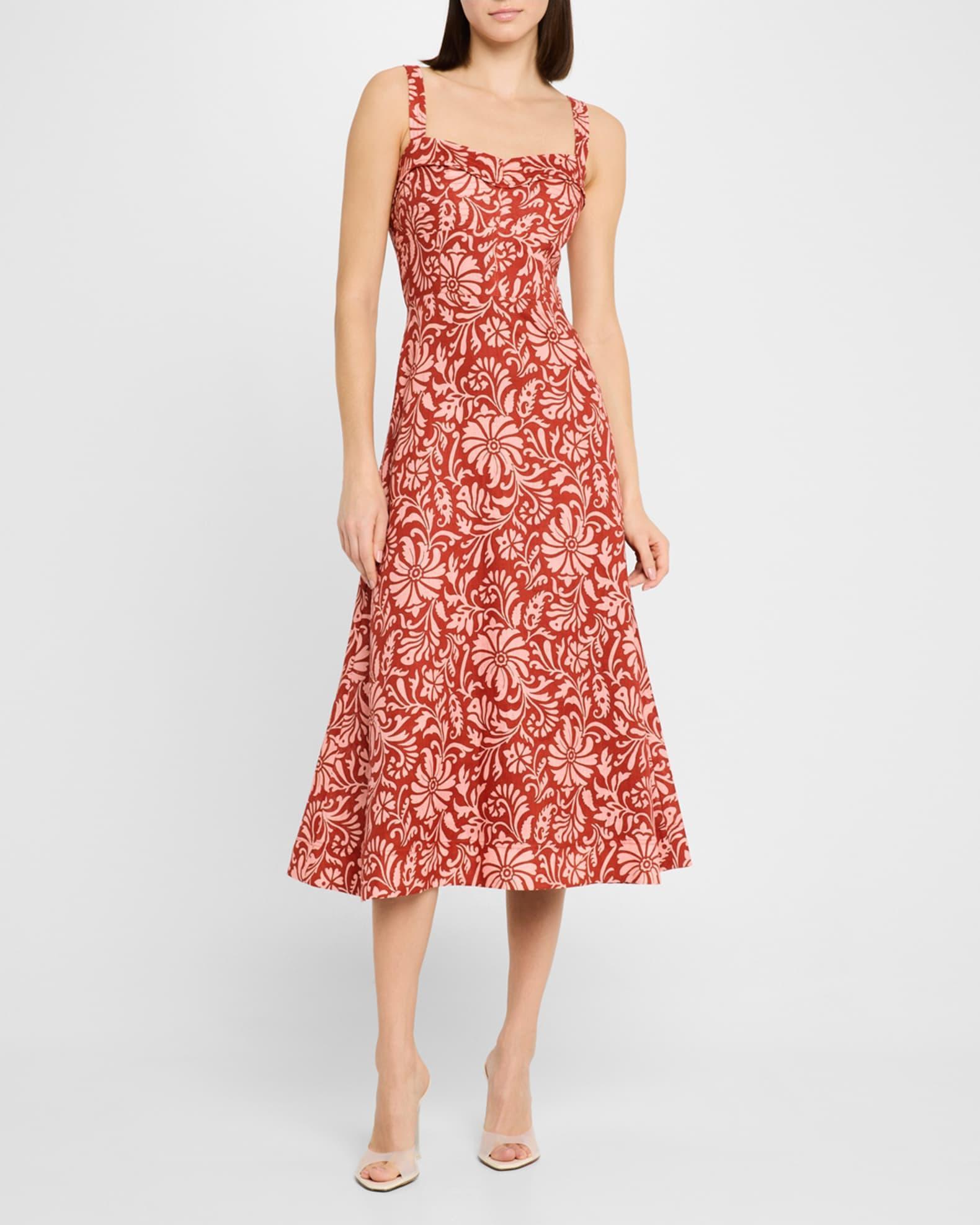 Aila Printed A-Line Midi Dress Product Image