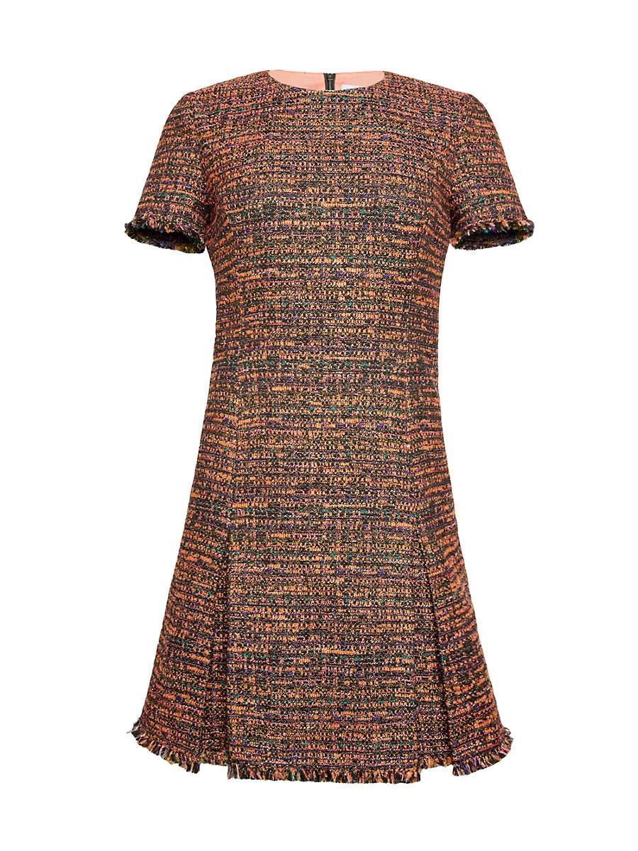 Womens Cotton-Blend Tweed A-Line Shift Midi-Dress Product Image