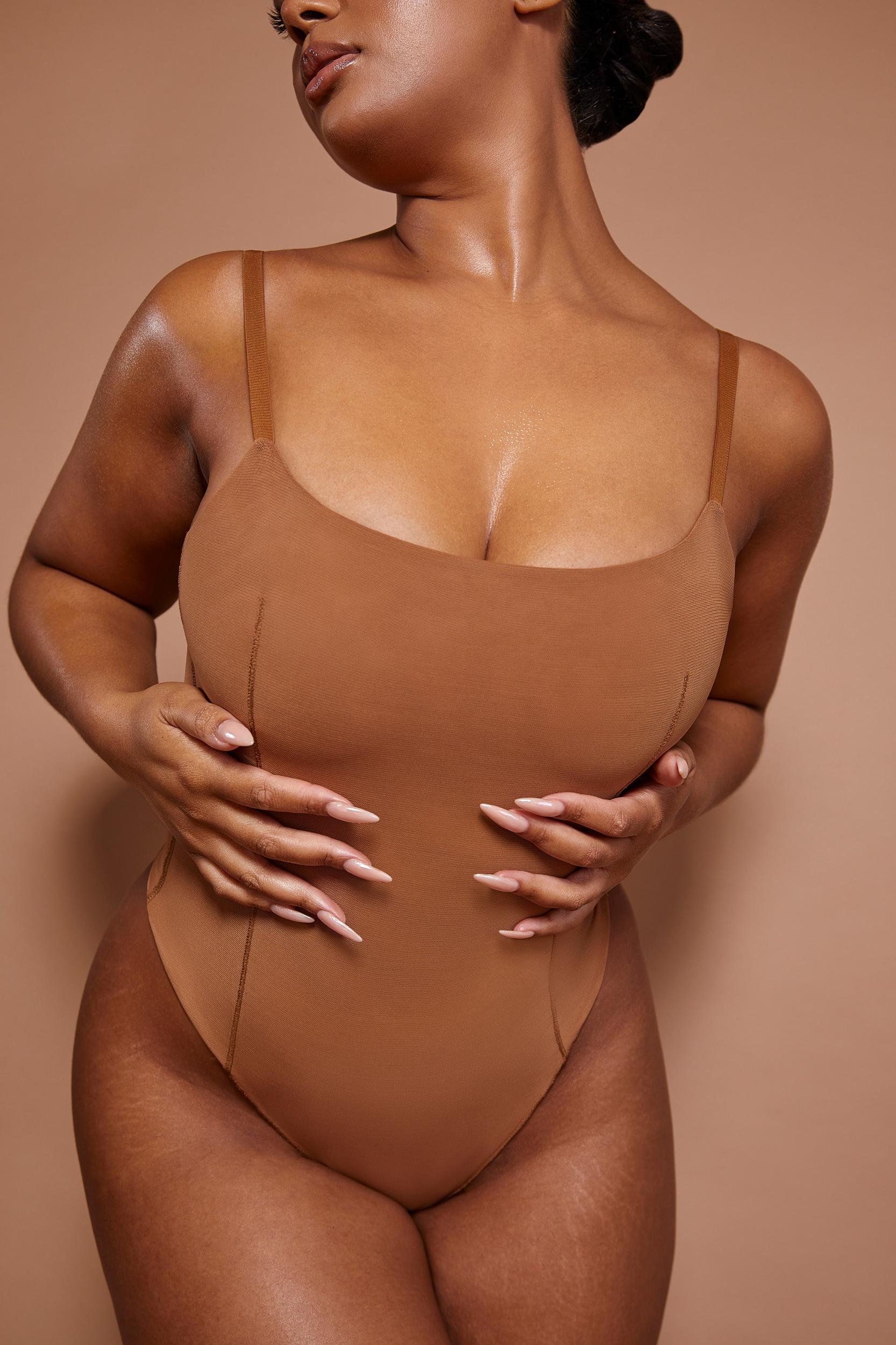 Soft Mesh Bodysuit in Almond Product Image