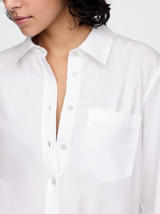 Organic Cotton Poplin Long Shirt Product Image