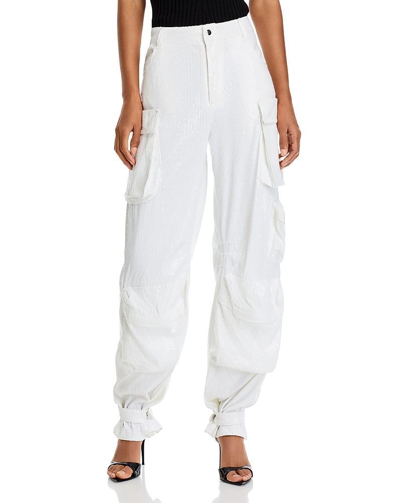 Steve Madden Duo Sequin Mid Rise Cargo Pants Product Image