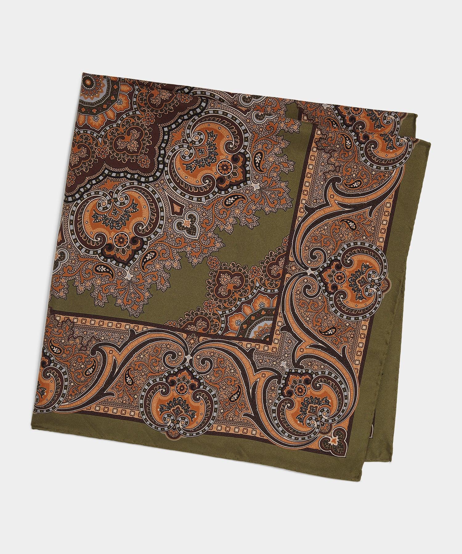 Silk Paisley Neckerchief in Light Sage Product Image