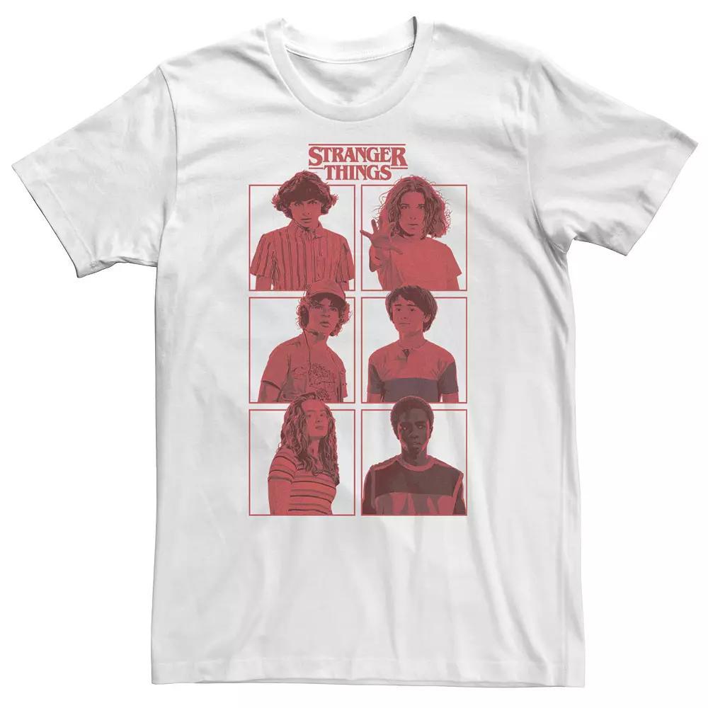 Big & Tall Stranger Things Group Shot Red Box Up Tee, Men's, Size: 5XL, White Product Image