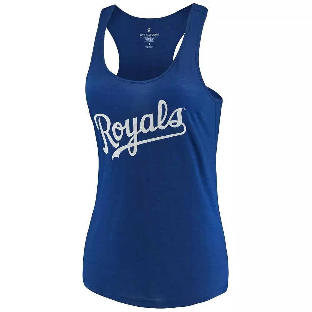 Women's Soft as a Grape Royal Kansas City Royals Plus Size Swing for the Fences Racerback Tank Top, Size: 3XL, Blue Product Image