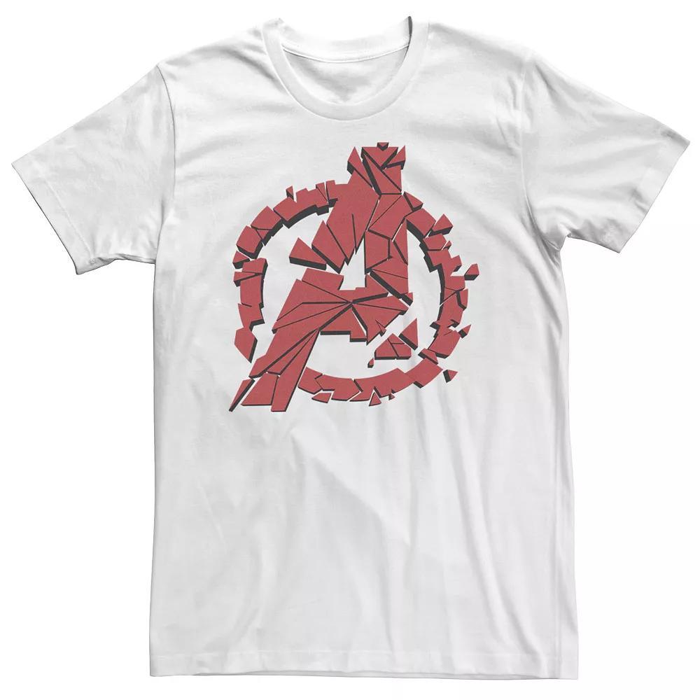 Big & Tall Marvel Avengers Endgame Shattered Red Logo Tee, Men's, Size: 4XL, White Product Image