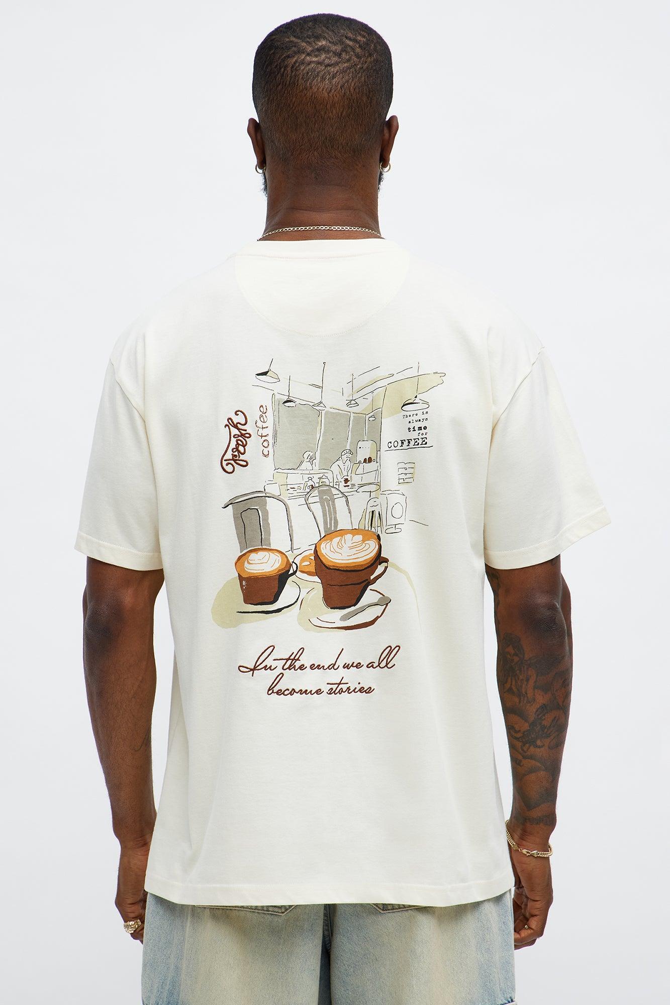 Fresh Coffee Short Sleeve Tee - Cream Male Product Image