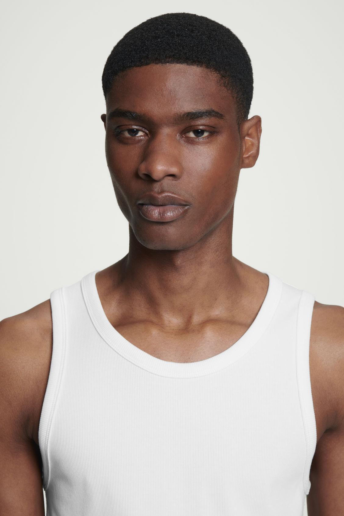 SLIM RIBBED COTTON TANK TOP Product Image