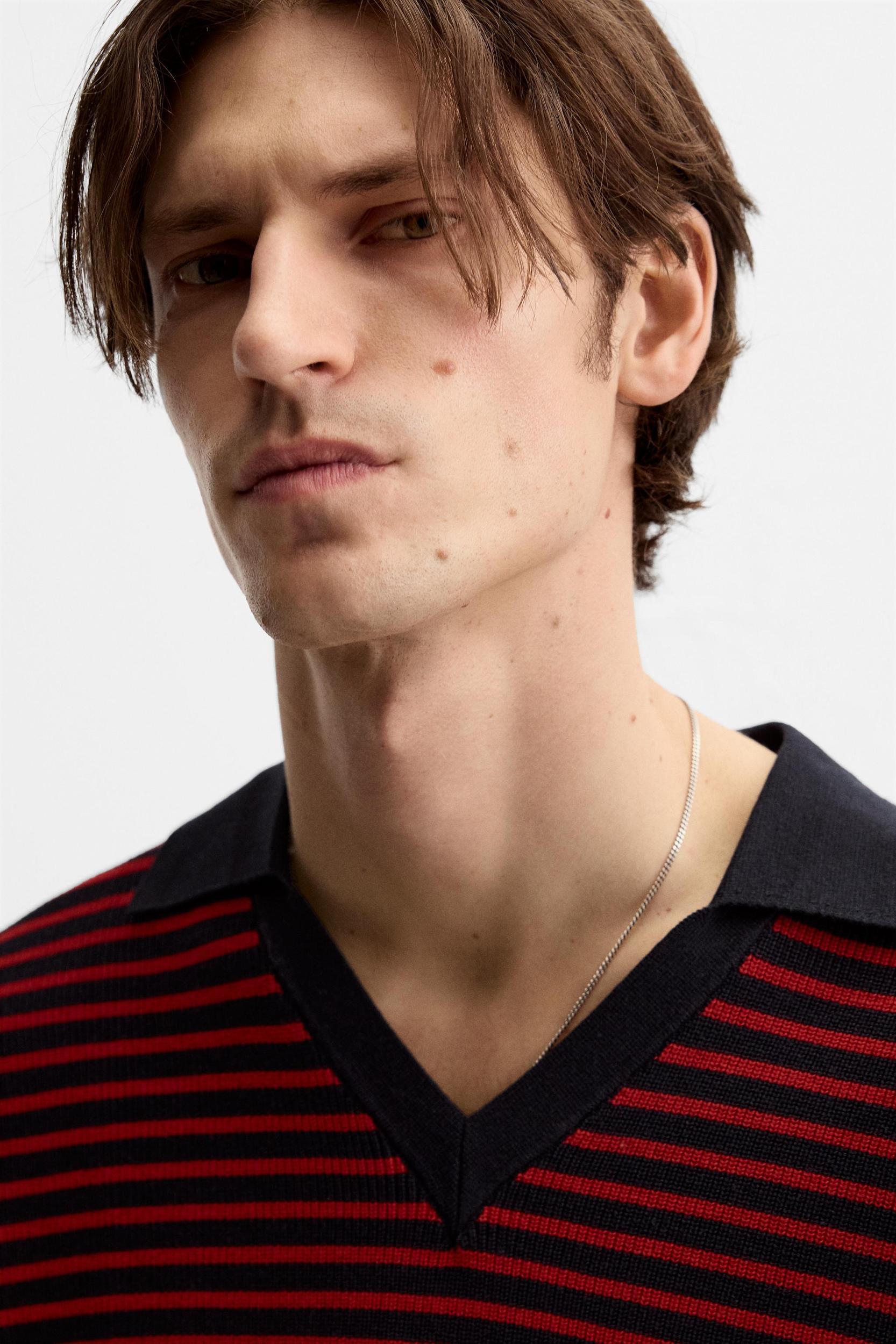 STRIPED KNIT POLO LIMITED EDITION Product Image